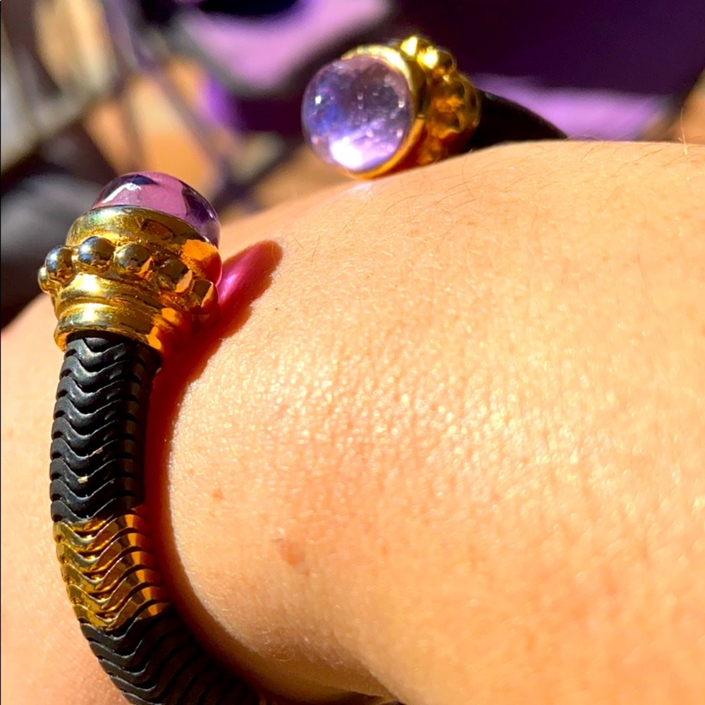 Amethyst Francesca Romana Black & Gold Bracelet